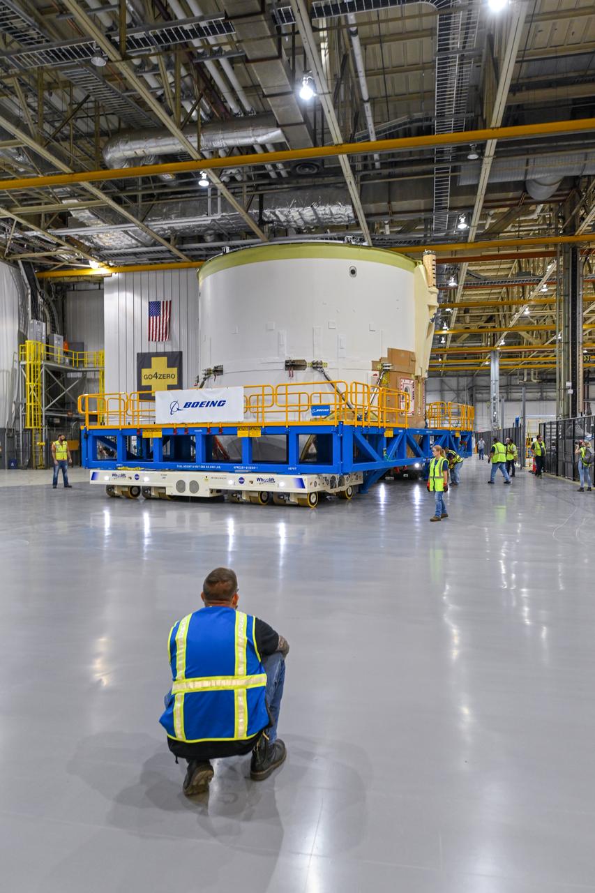 Technicians at NASA’s Michoud Assembly Facility in New Orleans moved the engine section for NASA’s Space Launch System (SLS) rocket to another part of the facility on Sept. 3 to prepare it for joining to the rest of the rocket’s core stage. The engine section, which comprises the lowest portion of the 212-foot-tall stage, is the last major component to be horizontally integrated to the core stage. Michoud crews completed assembly on the flight hardware that will be used for Artemis I, the first lunar mission of SLS and NASA’s Orion spacecraft, on Aug. 29. NASA and Boeing engineers removed the scaffolding surrounding the hardware to use a special tool to properly position the engine section for its attachment to the rest of the stage. The core stage’s two liquid propellant tanks and four RS-25 engines will produce more than 2 million pounds of thrust to send the SLS rocket and Orion on the Artemis lunar missions. The engine section houses the four RS-25 engines and includes vital systems for mounting, controlling and delivering fuel form the propellant tanks to the rocket’s engines. Offering more payload mass, volume capability and energy to speed missions through space, the SLS rocket, along with NASA’s Gateway in lunar orbit and Orion, is part of NASA’s backbone for deep space exploration and the Artemis lunar program. No other rocket is capable of carrying astronauts in Orion around the Moon in a single mission.